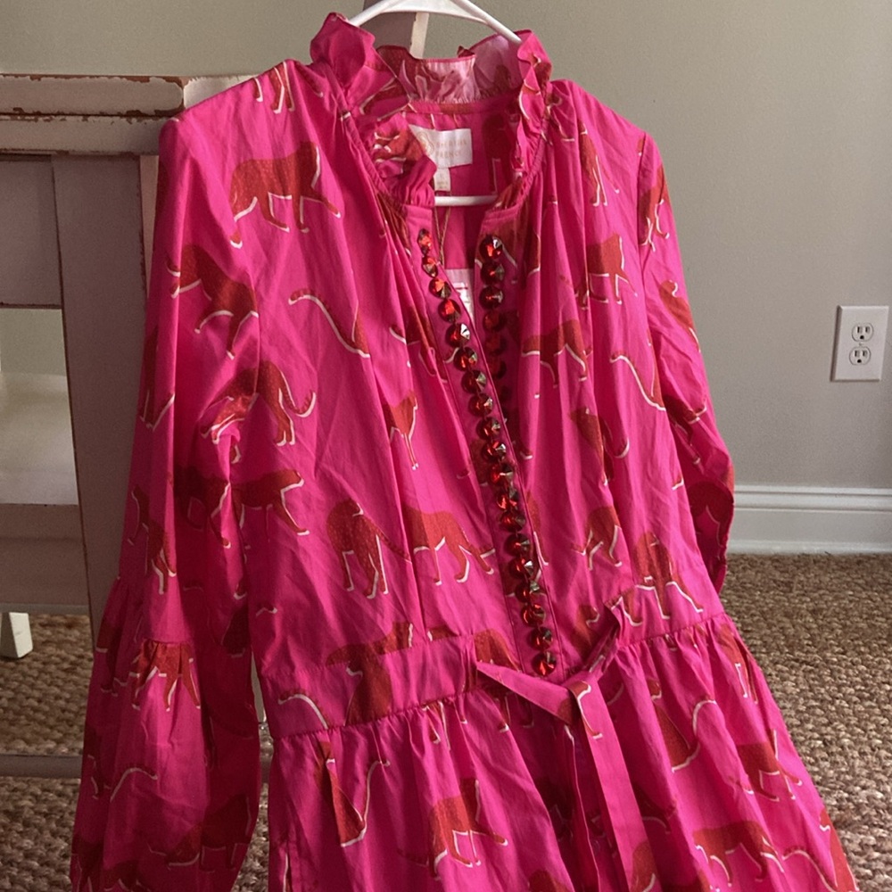 New w Tag: Sheridan French Britt Dress in Festive Cheetah. Size Small - Picture 1 of 16